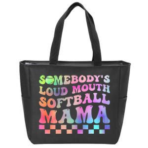 Somebody's Loudmouth Softball Mama Funny Mother's Day Zip Tote Bag