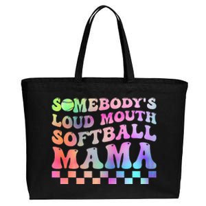 Somebody's Loudmouth Softball Mama Funny Mother's Day Cotton Canvas Jumbo Tote