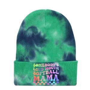 Somebody's Loudmouth Softball Mama Funny Mother's Day Tie Dye 12in Knit Beanie