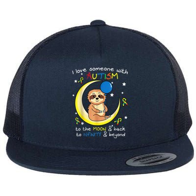 Sloth Love someone With Puzzle Cool Autism Awareness Gift Flat Bill Trucker Hat