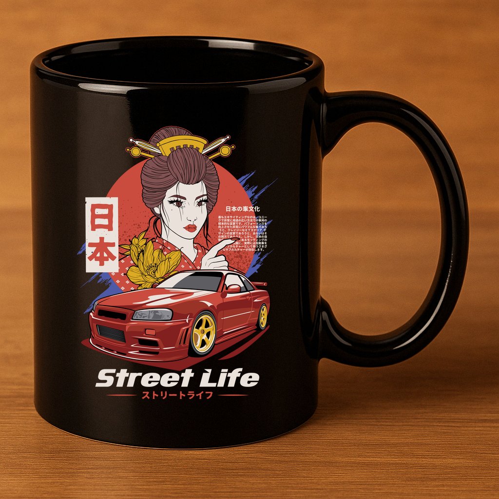 Street Life 11oz C Handle Ceramic Mug