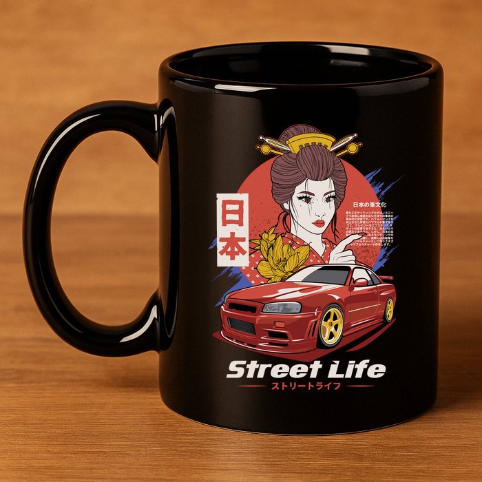 Street Life 11oz C Handle Ceramic Mug