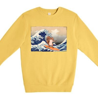 Squirrel Lover Squirrel Art Funny Surf Funny Squirrel Premium Crewneck Sweatshirt