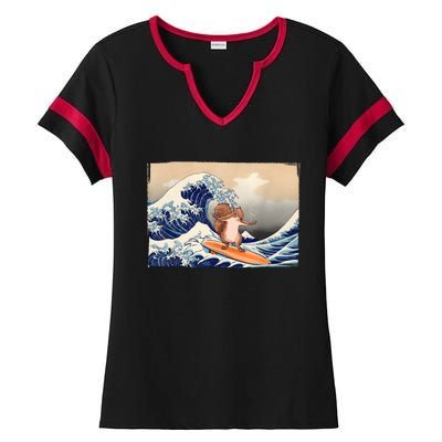 Squirrel Lover Squirrel Art Funny Surf Funny Squirrel Ladies Halftime Notch Neck Tee