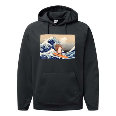 Squirrel Lover Squirrel Art Funny Surf Funny Squirrel Performance Fleece Hoodie