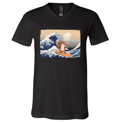 Squirrel Lover Squirrel Art Funny Surf Funny Squirrel V-Neck T-Shirt