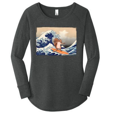 Squirrel Lover Squirrel Art Funny Surf Funny Squirrel Women's Perfect Tri Tunic Long Sleeve Shirt