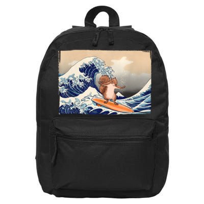 Squirrel Lover Squirrel Art Funny Surf Funny Squirrel 16 in Basic Backpack