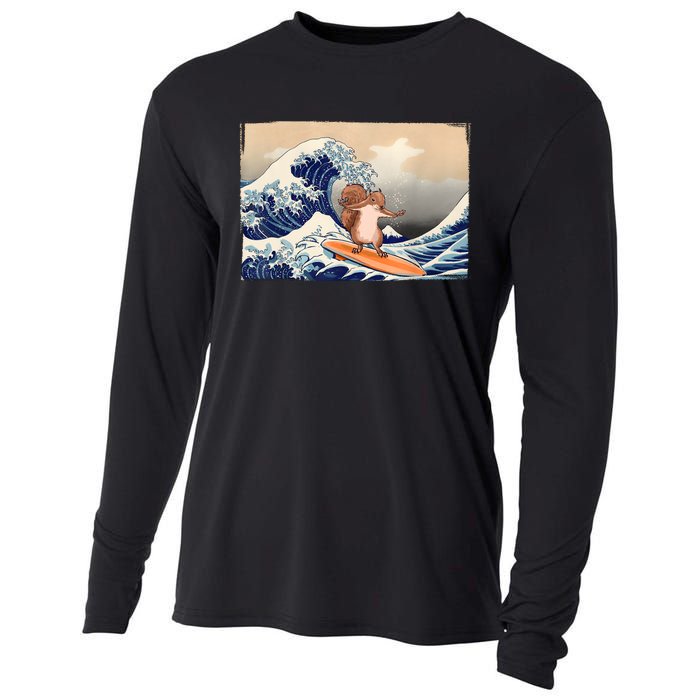 Squirrel Lover Squirrel Art Funny Surf Funny Squirrel Cooling Performance Long Sleeve Crew