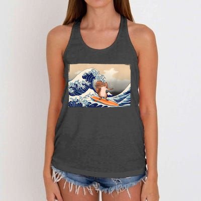 Squirrel Lover Squirrel Art Funny Surf Funny Squirrel Women's Knotted Racerback Tank