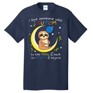 Sloth Love Someone With Puzzle Cool Autism Awareness Gift Tall T-Shirt