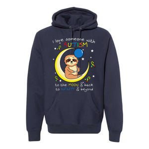 Sloth Love Someone With Puzzle Cool Autism Awareness Gift Premium Hoodie