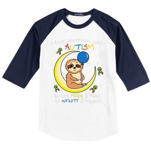 Sloth Love Someone With Puzzle Cool Autism Awareness Gift Baseball Sleeve Shirt