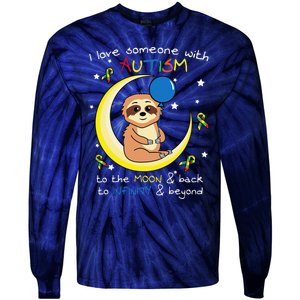 Sloth Love Someone With Puzzle Cool Autism Awareness Gift Tie-Dye Long Sleeve Shirt