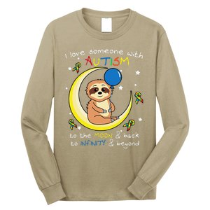 Sloth Love Someone With Puzzle Cool Autism Awareness Gift Long Sleeve Shirt