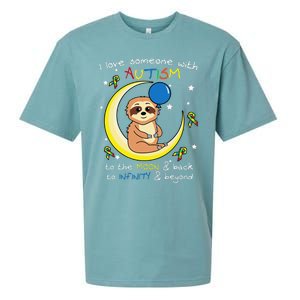 Sloth Love Someone With Puzzle Cool Autism Awareness Gift Sueded Cloud Jersey T-Shirt