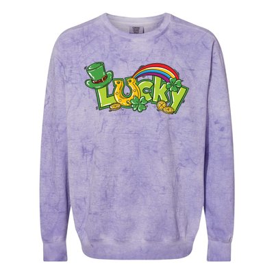 Shamrock Lucky St Patricks Day Cute Colorblast Crewneck Sweatshirt