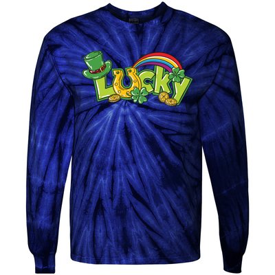 Shamrock Lucky St Patricks Day Cute Tie-Dye Long Sleeve Shirt