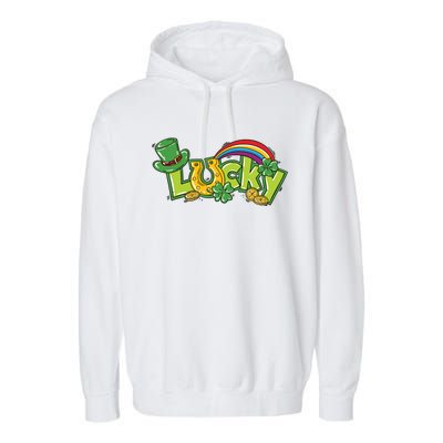 Shamrock Lucky St Patricks Day Cute Garment-Dyed Fleece Hoodie