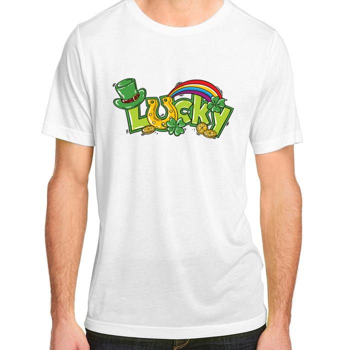 Shamrock Lucky St Patricks Day Cute Adult ChromaSoft Performance T-Shirt