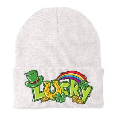 Shamrock Lucky St Patricks Day Cute Knit Cap Winter Beanie