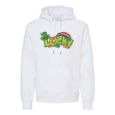 Shamrock Lucky St Patricks Day Cute Premium Hoodie