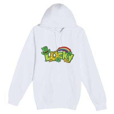 Shamrock Lucky St Patricks Day Cute Premium Pullover Hoodie