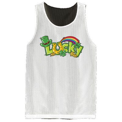 Shamrock Lucky St Patricks Day Cute Mesh Reversible Basketball Jersey Tank