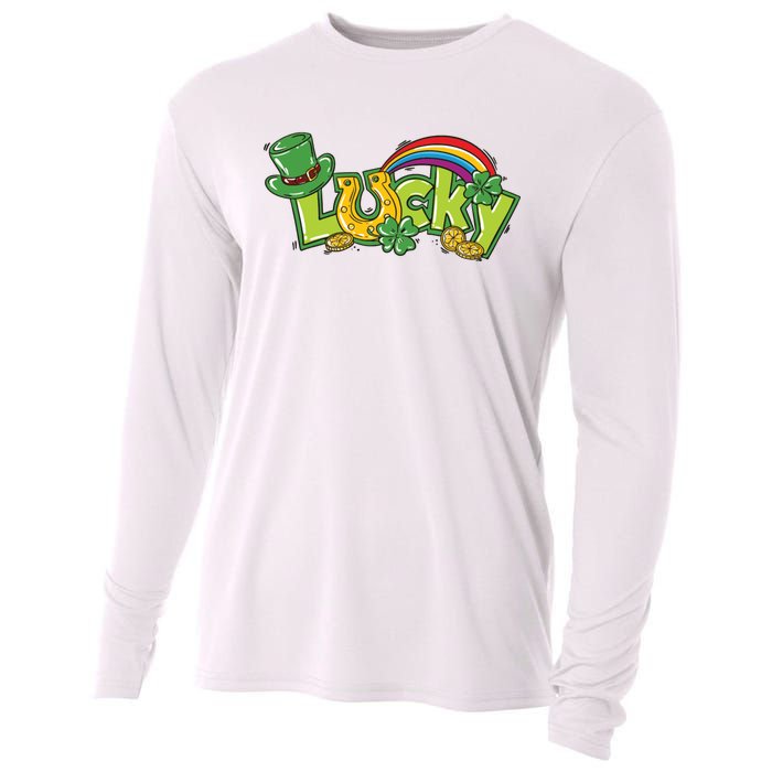 Shamrock Lucky St Patricks Day Cute Cooling Performance Long Sleeve Crew