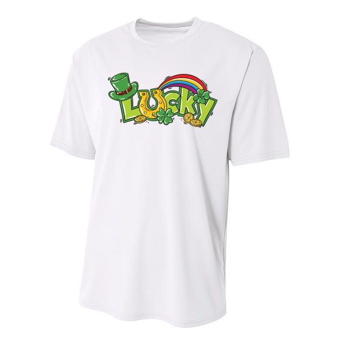 Shamrock Lucky St Patricks Day Cute Performance Sprint T-Shirt