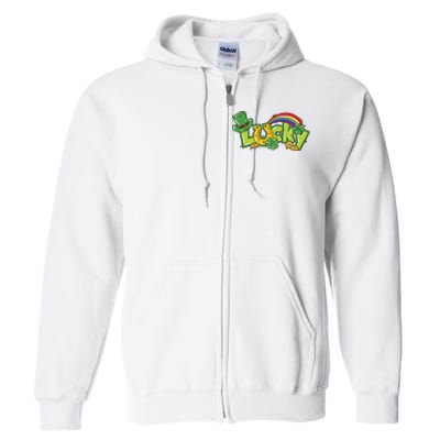 Shamrock Lucky St Patricks Day Cute Full Zip Hoodie