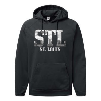 St. Louis STL Skyline Pride Missouri Vintage Performance Fleece Hoodie