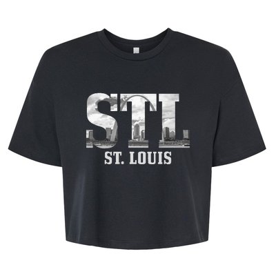 St. Louis STL Skyline Pride Missouri Vintage Bella+Canvas Jersey Crop Tee