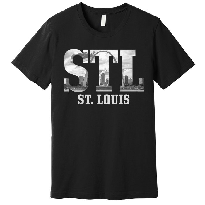 St. Louis STL Skyline Pride Missouri Vintage Premium T-Shirt