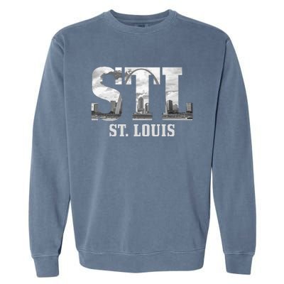 St. Louis STL Skyline Pride Missouri Vintage Garment-Dyed Sweatshirt