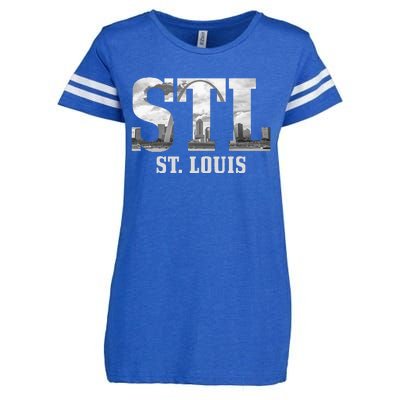 St. Louis STL Skyline Pride Missouri Vintage Enza Ladies Jersey Football T-Shirt