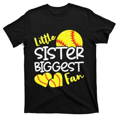 Softball Little Sister Biggest Fan Teen T-Shirt