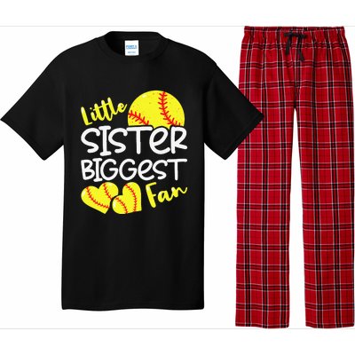 Softball Little Sister Biggest Fan Teen Pajama Set