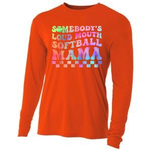 Somebody's Loudmouth Softball Mama Funny Mom Mother's Day Cooling Performance Long Sleeve Crew