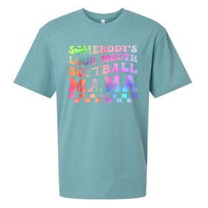 Somebody's Loudmouth Softball Mama Funny Mom Mother's Day Sueded Cloud Jersey T-Shirt