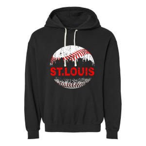 St. Louis Souvenir Baseball City Downtown I Love St. Louis Garment-Dyed Fleece Hoodie