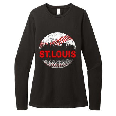 St. Louis Souvenir Baseball City Downtown I Love St. Louis Womens CVC Long Sleeve Shirt