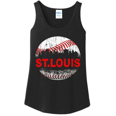 St. Louis Souvenir Baseball City Downtown I Love St. Louis Ladies Essential Tank