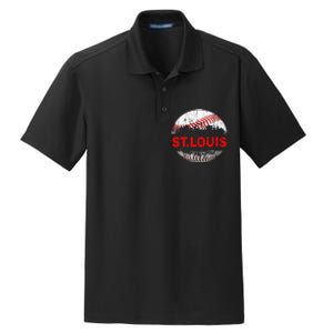 St. Louis Souvenir Baseball City Downtown I Love St. Louis Dry Zone Grid Polo