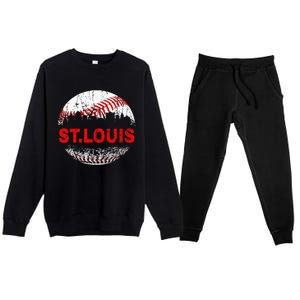 St. Louis Souvenir Baseball City Downtown I Love St. Louis Premium Crewneck Sweatsuit Set