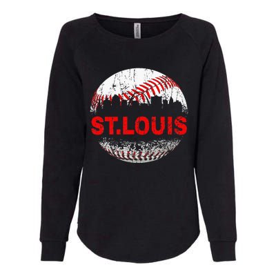 St. Louis Souvenir Baseball City Downtown I Love St. Louis Womens California Wash Sweatshirt