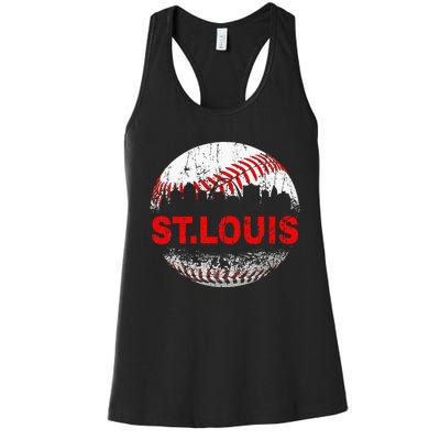 St. Louis Souvenir Baseball City Downtown I Love St. Louis Women's Racerback Tank