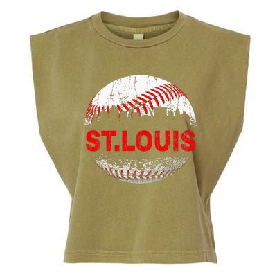 St. Louis Souvenir Baseball City Downtown I Love St. Louis Garment-Dyed Women's Muscle Tee