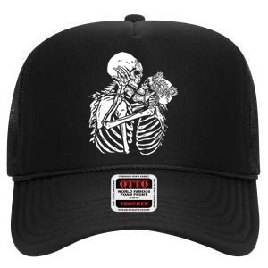 Skeleton Lovers High Crown Mesh Back Trucker Hat