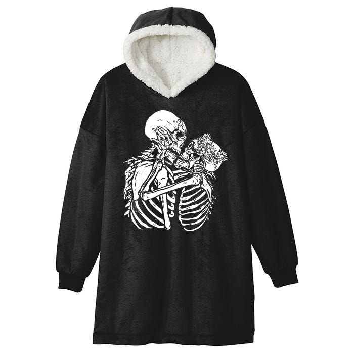 Skeleton Lovers Hooded Wearable Blanket